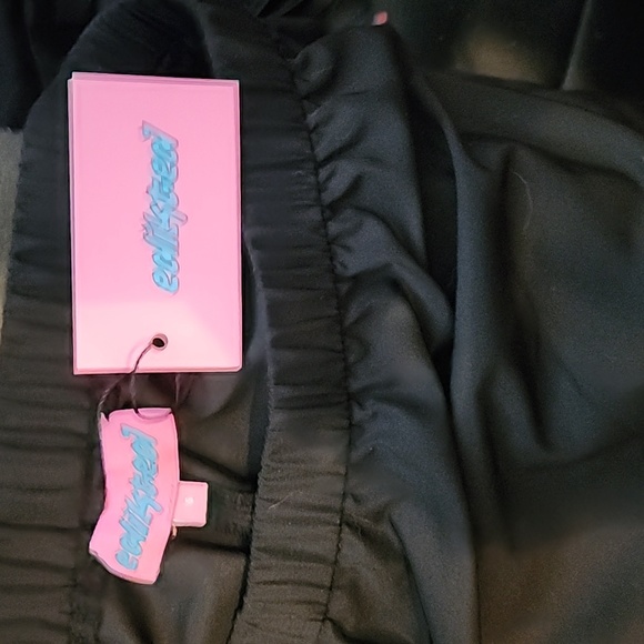 Long black nylon skirt with ruching - Picture 5 of 6